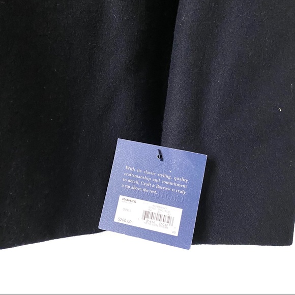 Navy Croft & Barrow Men's Wool Peacoat - Picture 2 of 4